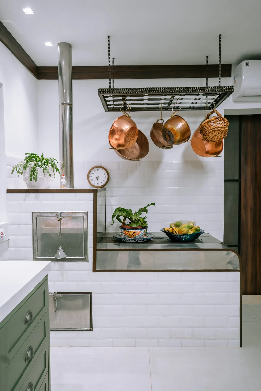 Cozinha integrada vista em profundidade